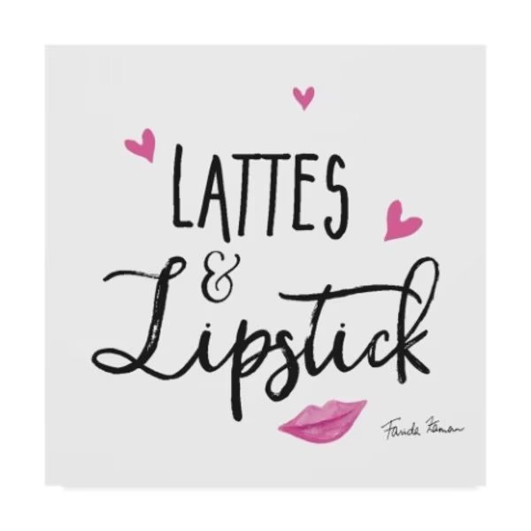 Farida Zaman 'Lattes And Lipstick' Canvas Art, 18x18, Trademark Fine Art, Mfr#: WAP09014-C1818GG